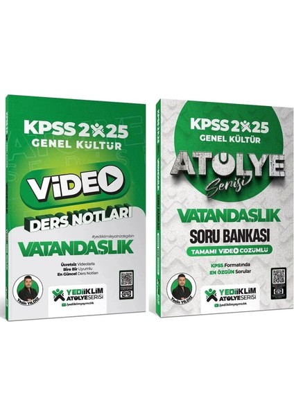 2025 KPSS Vatandaşlık Atölye Video Ders Notları - Soru Bankası 2'li Set