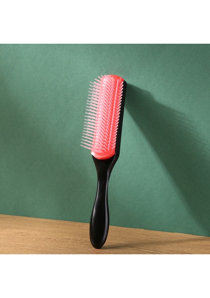 L 210MM Kadın Saç Tarak 9-Satır Detangler Saç Derisine Masaj Tarak Kıvırcık Saç Fırçası Denman Fırça Düz Kıvırcık Islak Saç Fırçası Şekillendirici Aracı (Yurt Dışından)