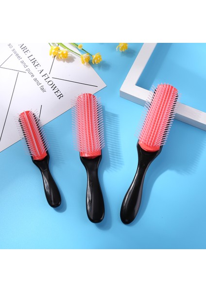 L 210MM Kadın Saç Tarak 9-Satır Detangler Saç Derisine Masaj Tarak Kıvırcık Saç Fırçası Denman Fırça Düz Kıvırcık Islak Saç Fırçası Şekillendirici Aracı (Yurt Dışından)
