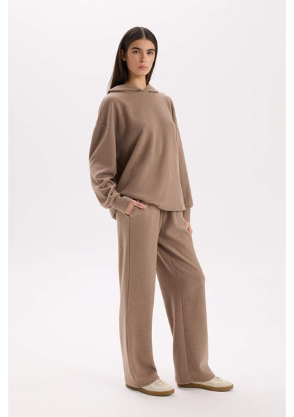 Wide Leg Geniş Bol Paça Beli Lastikli Bağcıklı Basic Düz Cepli Pantolon E1998AX24WN