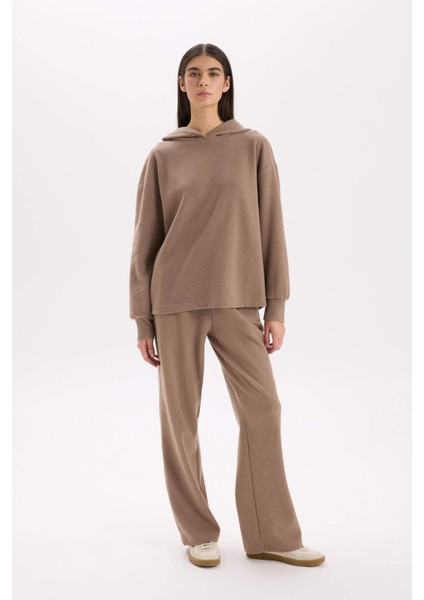 Wide Leg Geniş Bol Paça Beli Lastikli Bağcıklı Basic Düz Cepli Pantolon E1998AX24WN