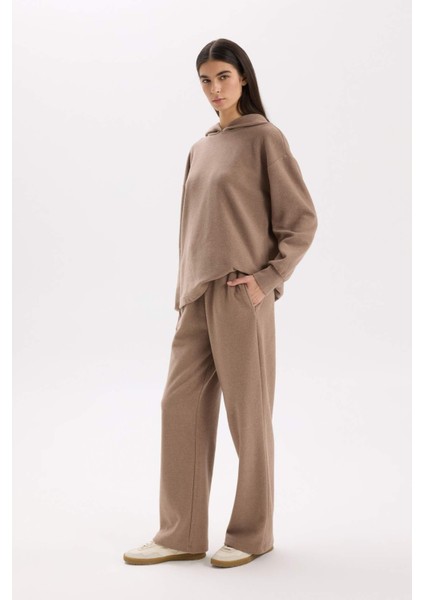 Wide Leg Geniş Bol Paça Beli Lastikli Bağcıklı Basic Düz Cepli Pantolon E1998AX24WN