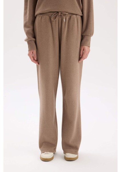 Wide Leg Geniş Bol Paça Beli Lastikli Bağcıklı Basic Düz Cepli Pantolon E1998AX24WN