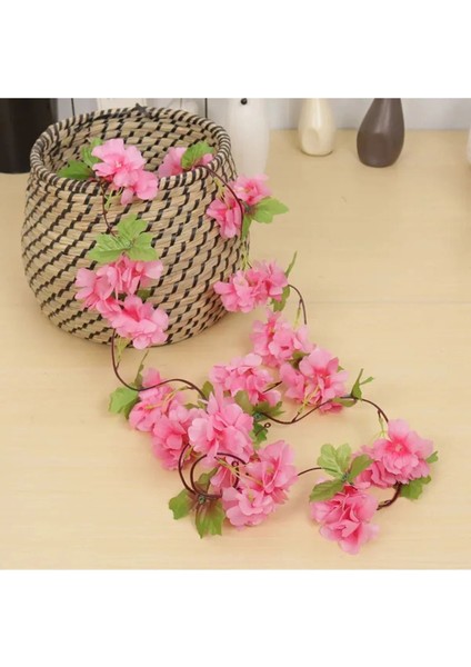 Temalife Yapay Çiçek Bahar Dalı Sarmaşık Japon Kiraz Çiçekli 230 cm 18 Çiçekli 1.kalite Dolanabilen