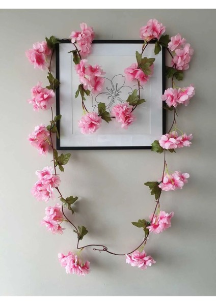 Temalife Yapay Çiçek Bahar Dalı Sarmaşık Japon Kiraz Çiçekli 230 cm 18 Çiçekli 1.kalite Dolanabilen fiyatları