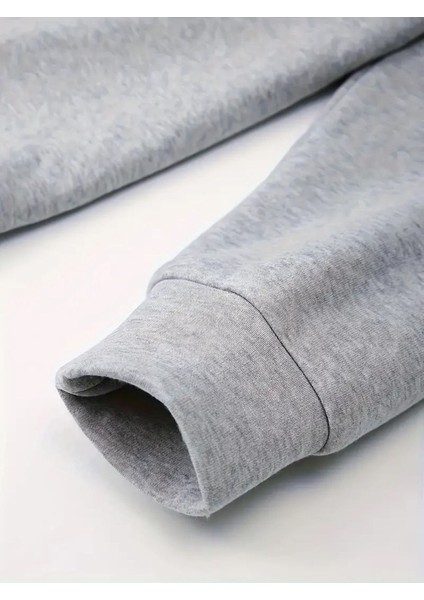 24 Kasım Öğretmenler Günü Baskılı Bisiklet Yaka Oversize Gri Sweatshirt