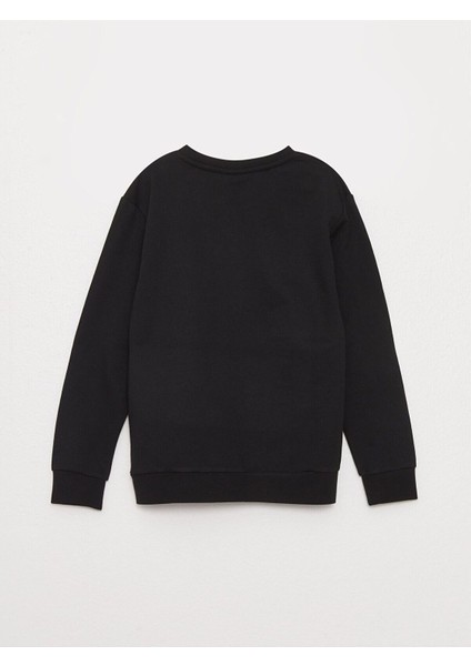 10 Kasım Atatürk Baskılı Bisiklet Yaka Oversize Siyah Beyaz Sweatshirt