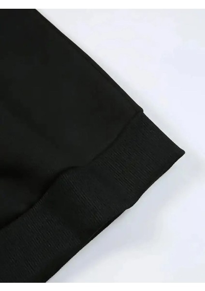 24 Kasım Öğretmenler Günü Baskılı Bisiklet Yaka Oversize Siyah Sweatshirt