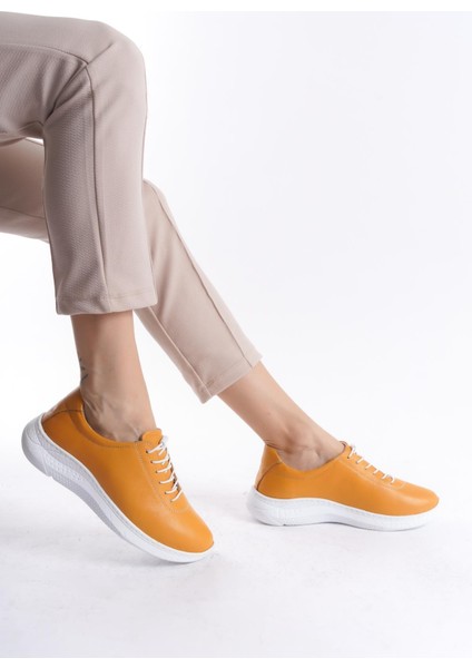 Kadın Kalın Taban Günlük Spor Ayakkabı Sneaker Bağcıklı Rahat Taban Ayakkabı