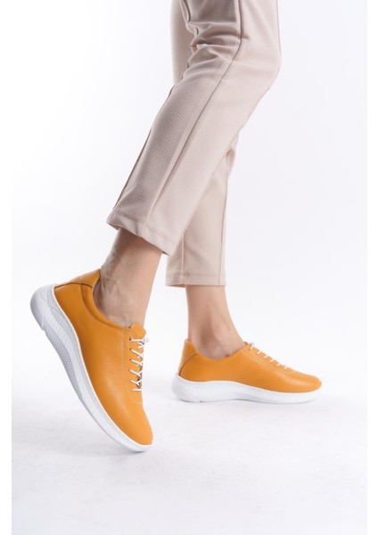 Kadın Kalın Taban Günlük Spor Ayakkabı Sneaker Bağcıklı Rahat Taban Ayakkabı