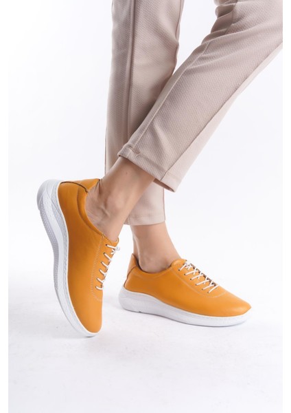 Kadın Kalın Taban Günlük Spor Ayakkabı Sneaker Bağcıklı Rahat Taban Ayakkabı