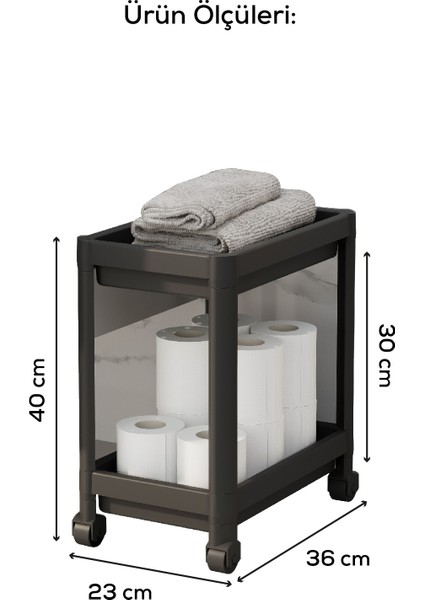 2 Katlı Tekerlekli Düzenleyici Raf - Banyo Dolabı Mutfak Tezgah Ve Evye Altı Düzenleyici Siyah modelleri