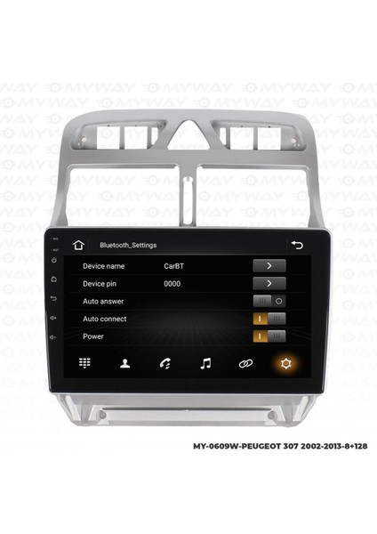 Peugeot 307 Android 12 Multimedya Carplay 4gb RAM+64GB HDD Navigasyon Oem Ekran modelleri