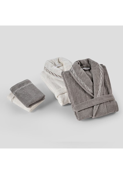 Helena Bornoz + Yüz Havlusu S/m-L/xl Ekru-Gri indirimleri