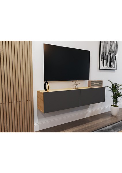 Albero Perna Duvara Monte Tv Ünitesi 150 cm Safirmeşe-Antrasit
