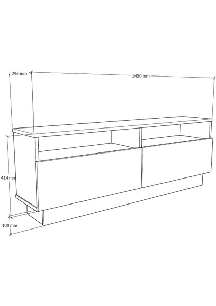 Albero Mobilya Albero Niche Tv Ünitesi 145 cm Antrasit-Beyaz