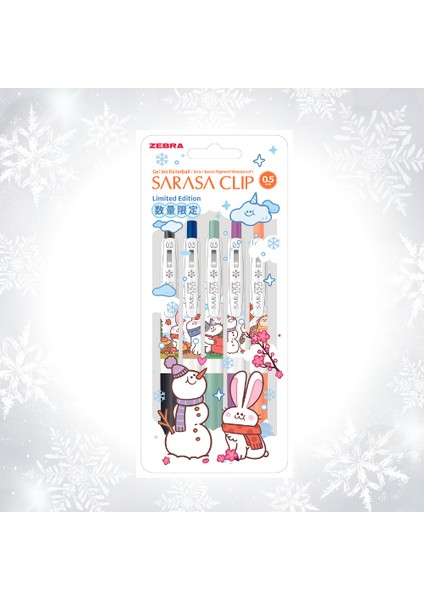 Sarasa Limited Edition 0.5mm Winter Animals 5'li Jel Kalem