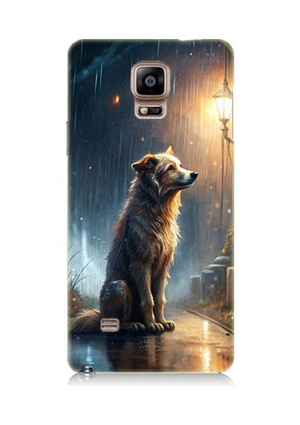 Samsung Galaxy Note 4 Uyumlu Yağmurlu Sokak Desenli Silikon Kılıf