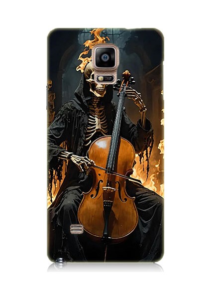 Samsung Galaxy Note 4 Uyumlu Iskelet Çello Desenli Silikon Kılıf