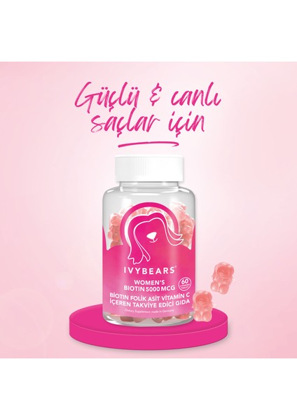 2´li Biotin Saç, Tırnak & Kolajen, Hyaluronik Asit Çiğnenebilir Vitamin Gummy Set, 120 Adet, 60 Günlük