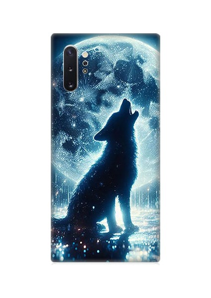 Samsung Galaxy Note 10 Plus Uyumlu Ay Uluması Desenli Silikon Kılıf