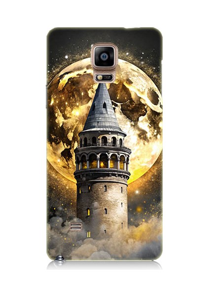 Samsung Galaxy Note 4 Uyumlu Galata Kulesi Desenli Silikon Kılıf