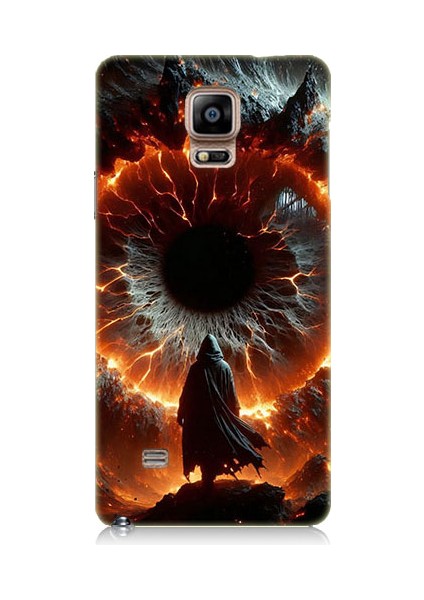 Samsung Galaxy Note 4 Uyumlu Ateş Çemberi Desenli Silikon Kılıf