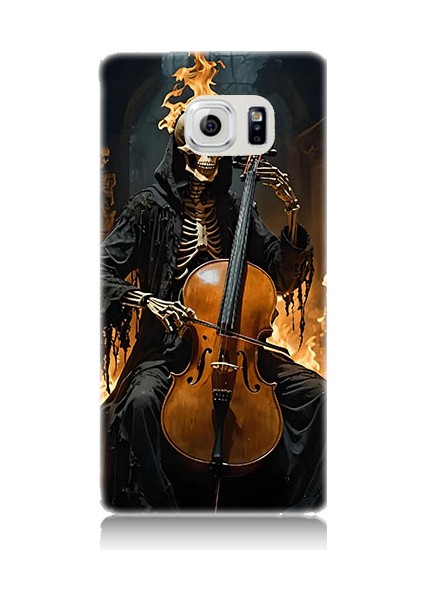 Samsung Galaxy Note 5 Uyumlu Iskelet Çello Desenli Silikon Kılıf