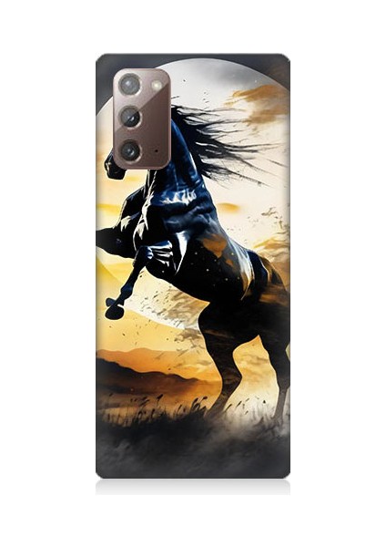Samsung Galaxy Note 20 Uyumlu Şaha Kalkmış At Desenli Silikon Kılıf
