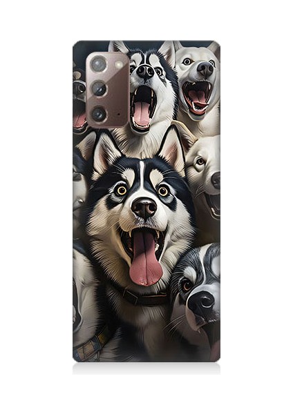 Samsung Galaxy Note 20 Uyumlu Mutlu Husky Desenli Silikon Kılıf