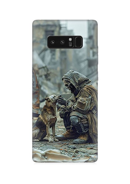 Samsung Galaxy Note 8 Uyumlu Köpek ve Adam Desenli Silikon Kılıf