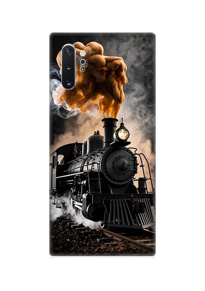 Samsung Galaxy Note 10 Plus Uyumlu Kara Tren Desenli Silikon Kılıf