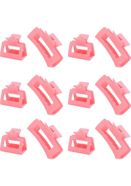12'li Paket Kare Pençe Klipler Büyük ve Küçük Unisex Dikdörtgen Saç Kaymaz Mat Büyük Saç Klipleri Kadınlar Için Güçlü Şekillendirici Çene Klipleri Kalın ve Ince (Yurt Dışından)