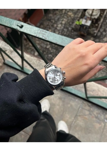 Metal Çelik Full Gümüş Renk Kadın Kol Saati