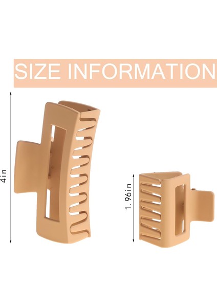 12'li Paket Kare Pençe Klipler Büyük ve Küçük Unisex Dikdörtgen Saç Kaymaz Mat Büyük Saç Klipleri Kadınlar Için Güçlü Şekillendirici Çene Klipleri Kalın ve Ince (Yurt Dışından) modelleri
