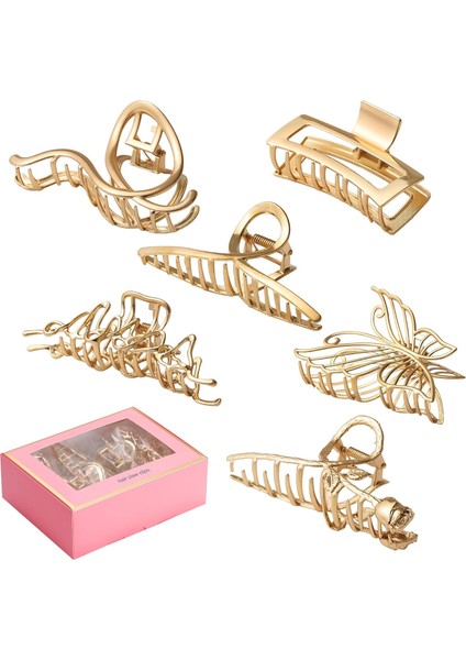 Büyük Metal Saç Klipleri Paketi Kadınlar Için 4 Inç Mükemmel Kelepçe Saç Klipleri ve Ince Saç Modelleri Güçlü Tutuşlu Saçlar Moda Saç Aksesuarları (Yurt Dışından)