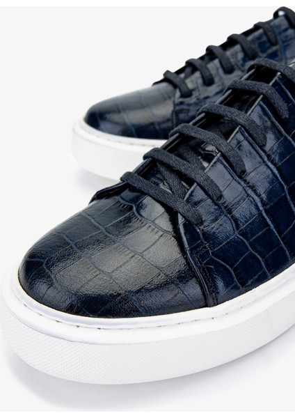 Erkek Deri Lacivert Sneakers 537 3467 Erk Ayk SK24-25 Lacı Kroko modelleri