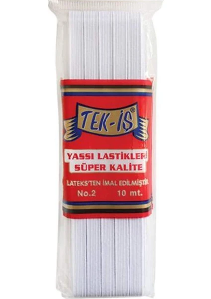 Tek-iş Lastik No:2 Yassı Lastik Şalvar Lastiği 10 Metre