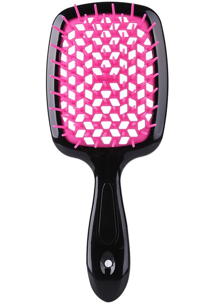 Siyah Kırmızı 1 Adet Kaık Şekil Tarak Örgü Tarak Geniş Diş Hava Yastığı Tarak Masaj Anti-Statik Saç Fırçası Salon Saç Bakımı Şekillendirici Aracı (Yurt Dışından)