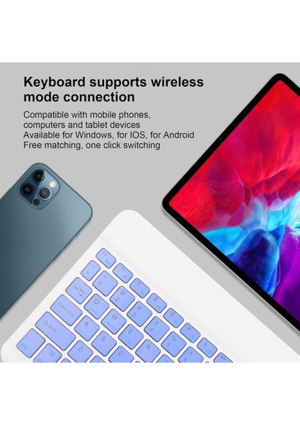 Huawei Matepad Se (2024) 11" Uyumlu Kablosuz Bluetooth Şarj Edilebilir Klavye Mouse Seti - Mor