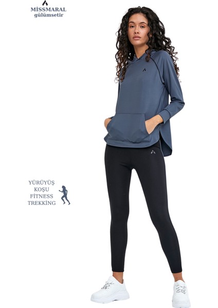 Kadın Eşofman Takım Antrasit/siyah Spor Tunik & Toparlayıcı Tayt Dalgıç Kumaş Sports And Casual 13060 indirimleri