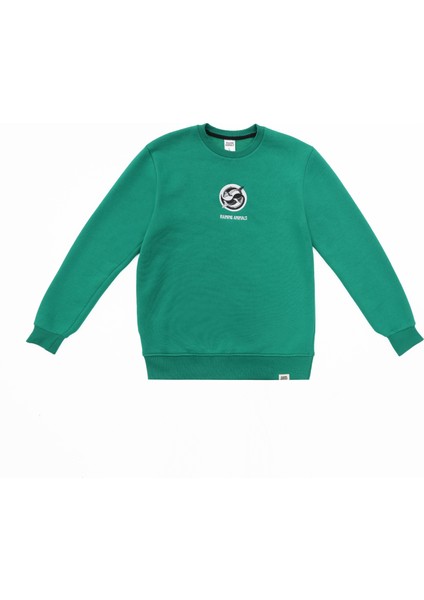 Balina Nakışlı Sweatshirt Özel Tasarım Echo Unisex Şardonlu