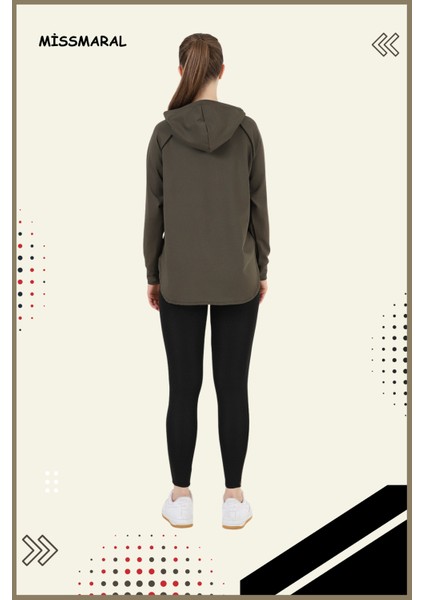 Kadın Eşofman Takım Haki Rengi Spor Tunik & Toparlayıcı Tayt Dalgıç Kumaş Sports And Casual 13060 fırsatları