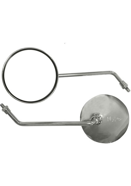 Scooter - Motosiklet 8 mm Yuvarlak Ayna Takımı Nikel