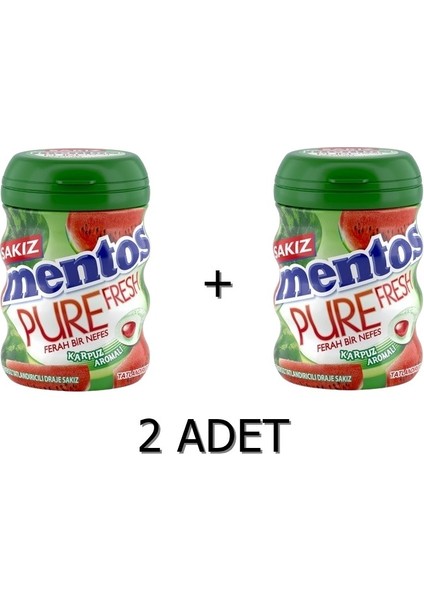 Mentos Pure Fresh Karpuz Aromalı Sakız - Şekersiz(Tatlandırıcılı) 60G (2 Adet) fiyatları