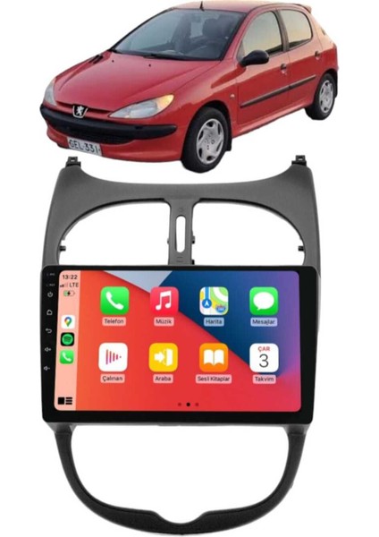 Pejo 206 Uyumlu Android Gerçek 2/32 Car-Play Multimedya Kamera