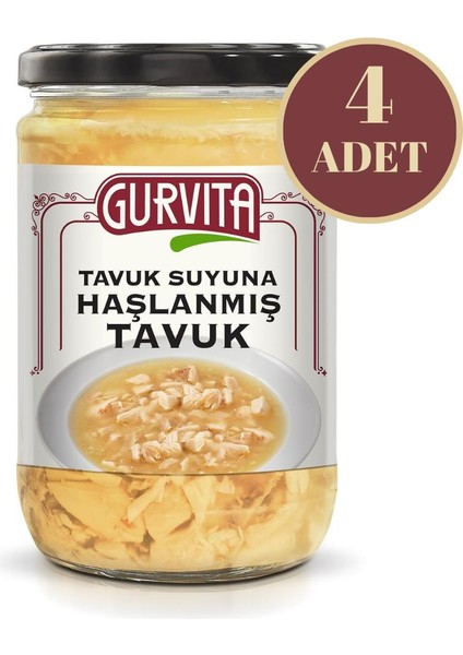 Tavuk Suyuna Haşlanmış Tavuk 660 ml 4'lü
