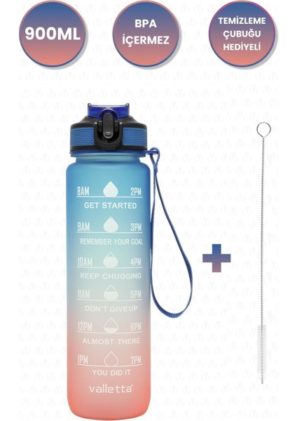 Fofana Bpa Içermez Motivasyonel Su Matarası 900 Ml Mavi Su Matara