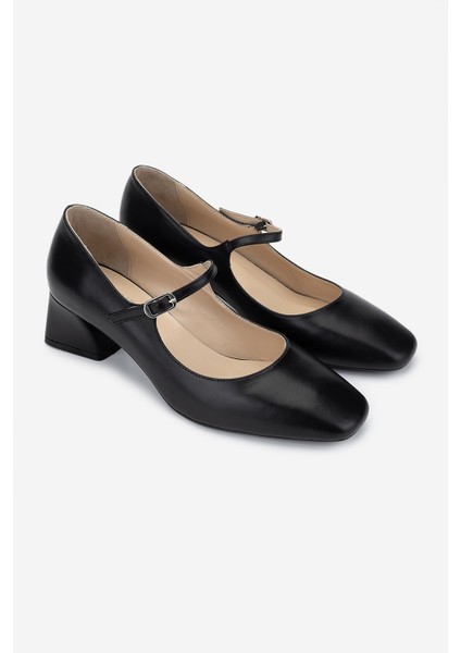 Kadın Deri Siyah Topuklu Ayakkabı 1027 DN554 Bn Ayk SK24-25 Sıyah Cılt fiyatları