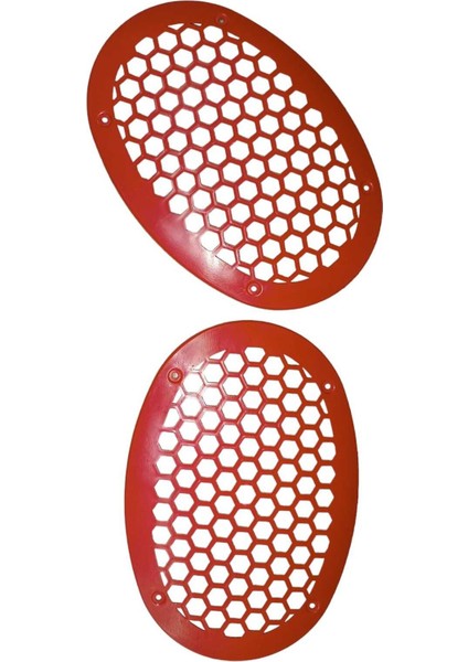 Oval Hoparlör ve Midrange Koruma Kapağı Kırmızı Plastik 1takım (2ADET)